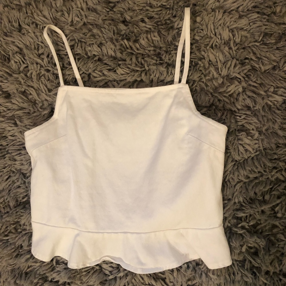 White denim tank top from American Eagle